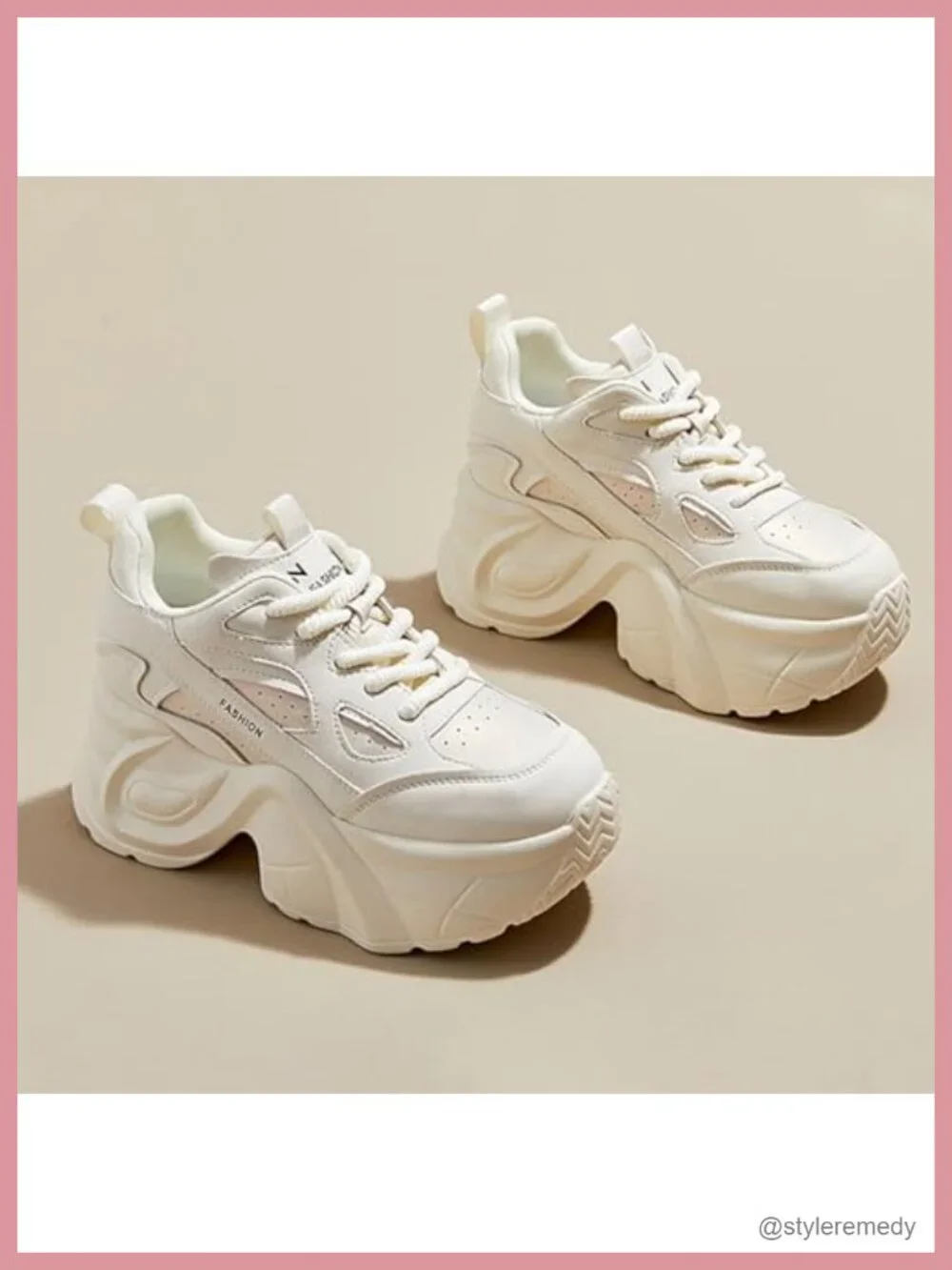 Women's Chunky Platform Walking Shoes Lace Up Wedge Low Top Height Incre